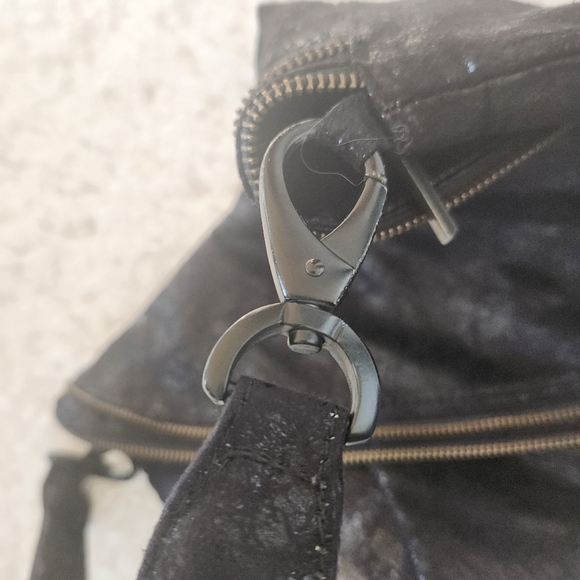 Matt&Nat Black Vegan Large Enveloppe Clutch Zipper Trim Shoulder Satchel handBag - Picture 15 of 15